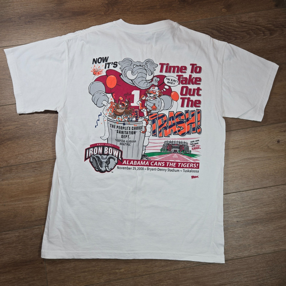 Vintage 2008 Iron Bowl T Shirt Mens M Alabama Auburn The Partys Over Roll Tide